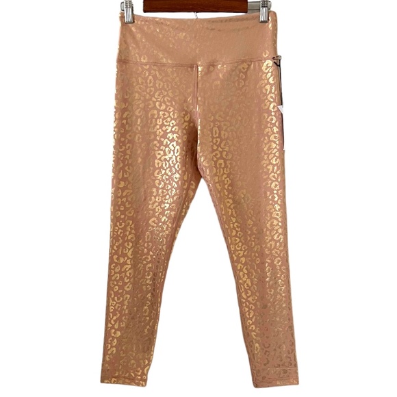 ZYIA Gold Leopard Light N Tight Hi-Rise 7/8 (24") Leggings Size 8-10